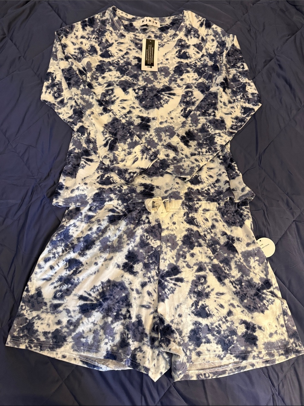 KIKIT Blue Tie-Dye Loungewear Set SZ L